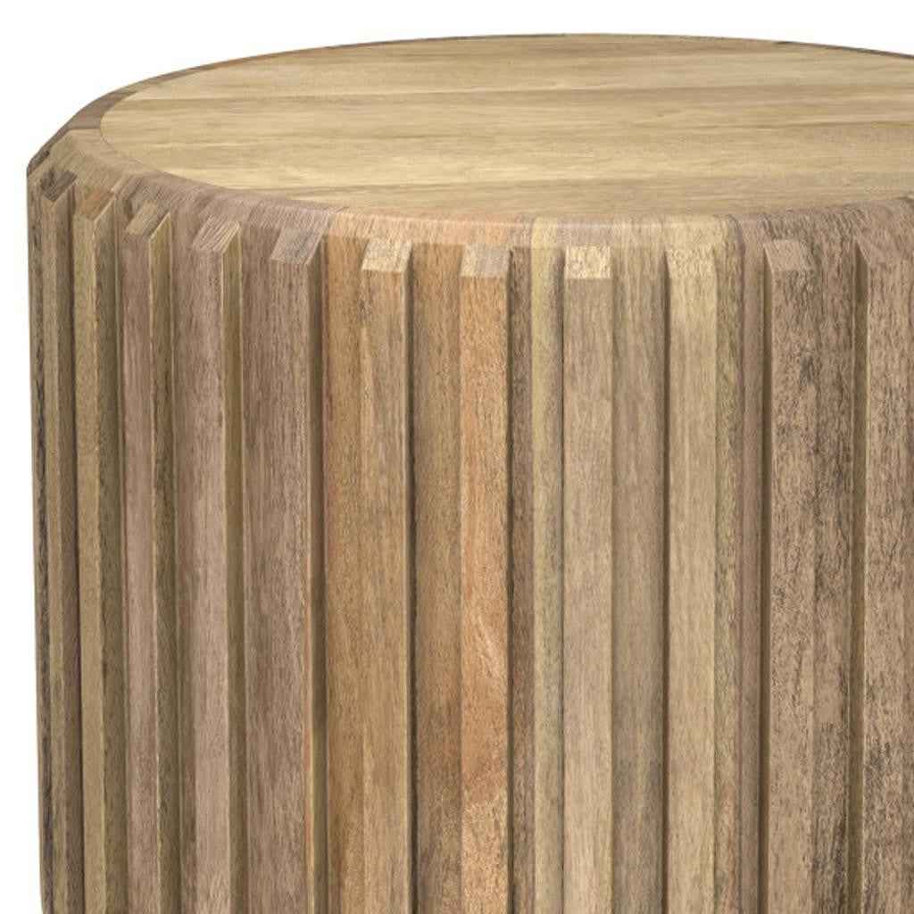 20" Natural Solid Wood Round End Table