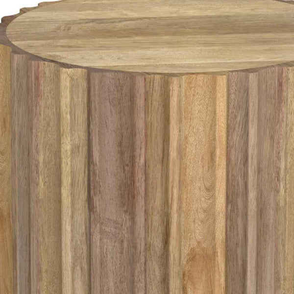 20" Natural Solid Wood Round End Table