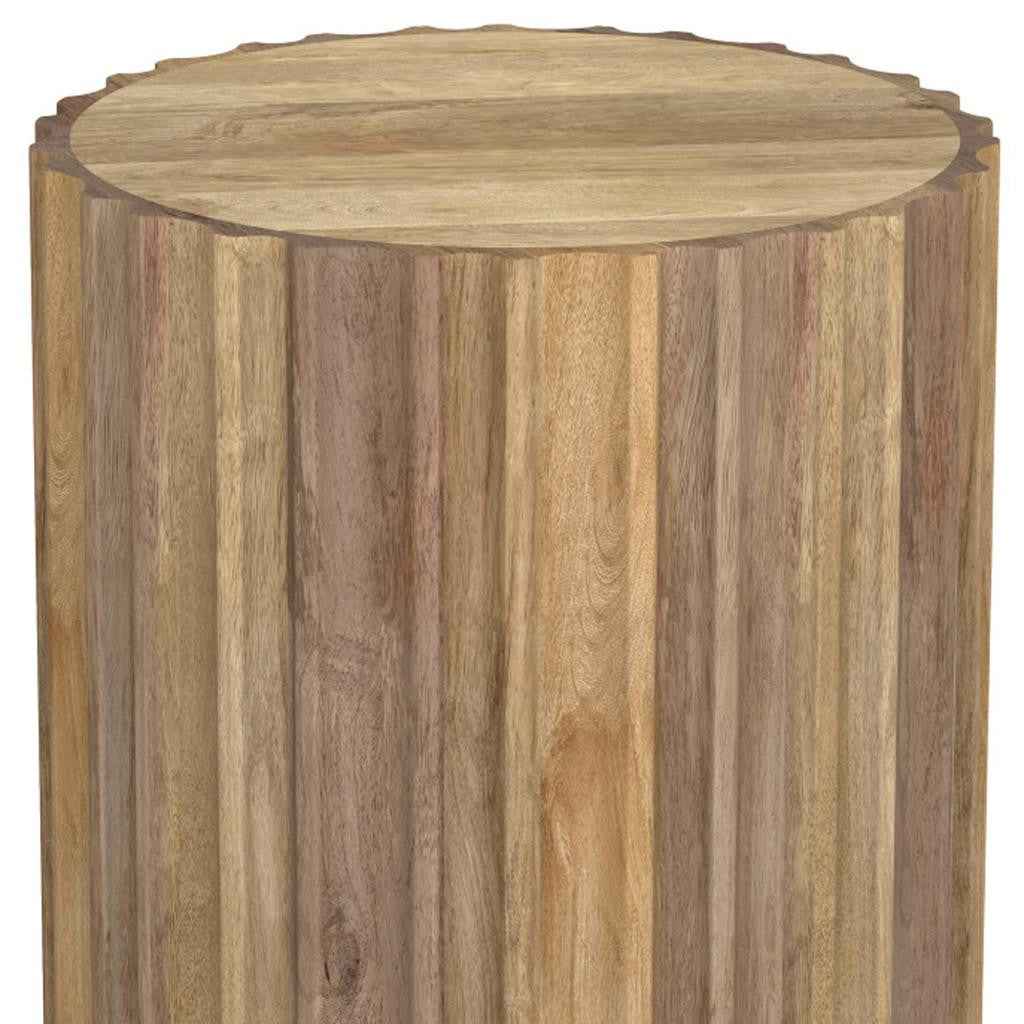 20" Natural Solid Wood Round End Table