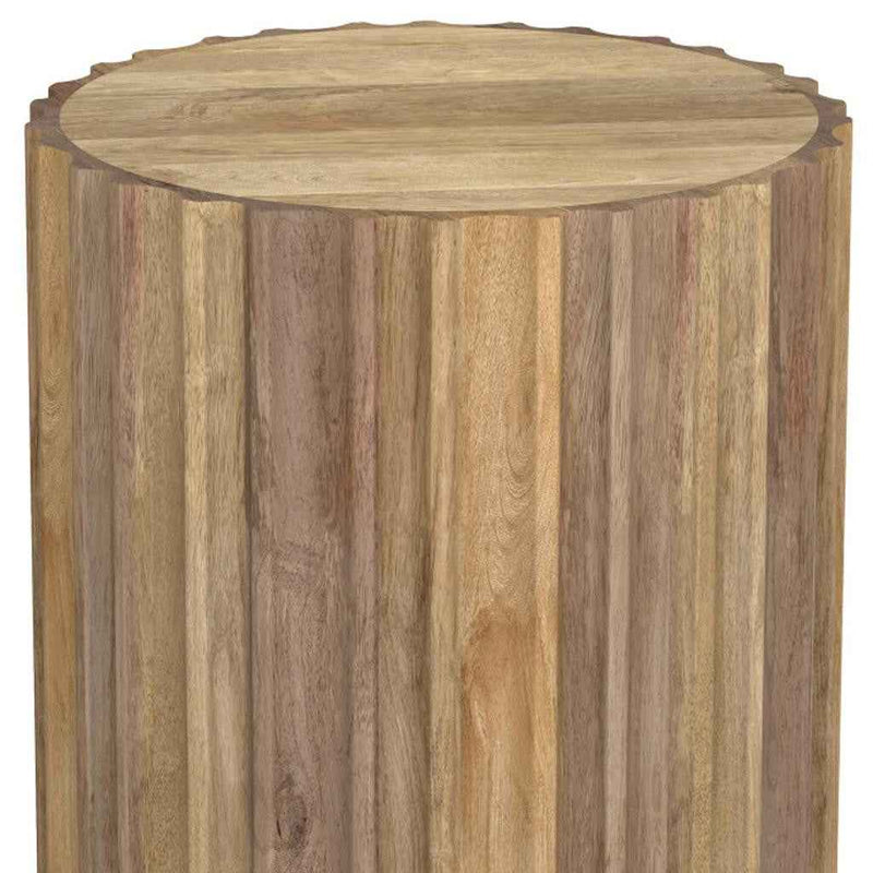 20" Natural Solid Wood Round End Table