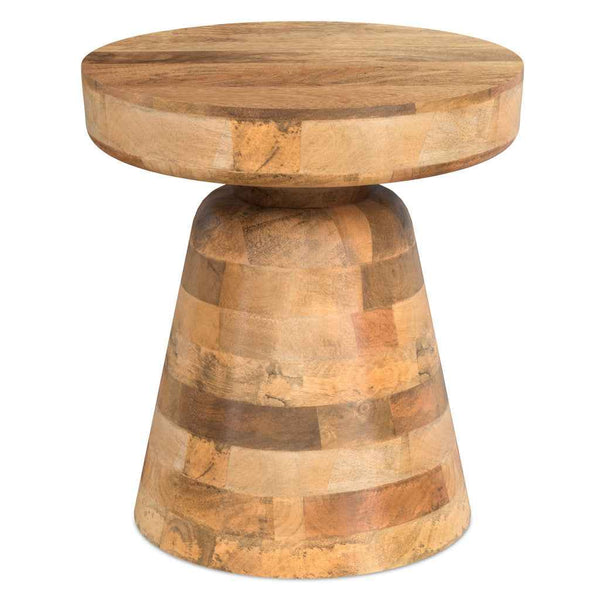 18" Natural Solid Wood Round End Table