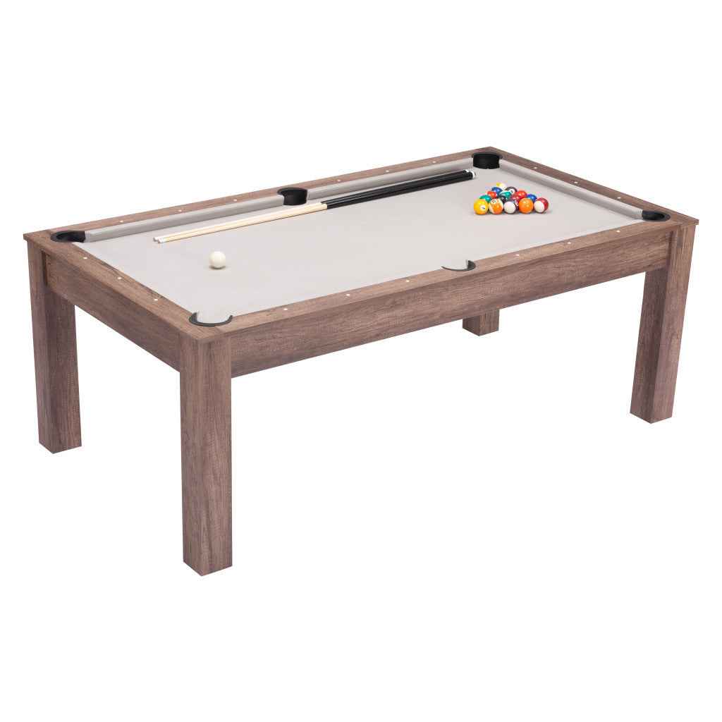 85" Brown Convertible Game And Dining Table
