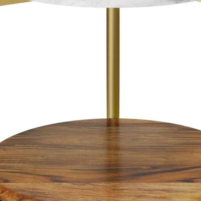 23" White Iron Round End Table