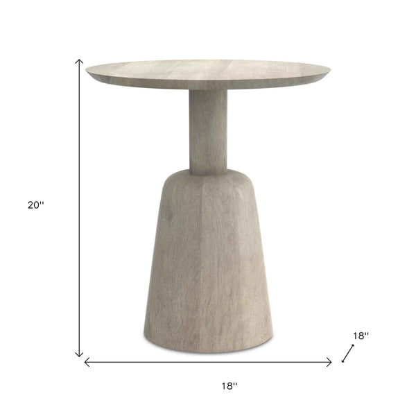 20" White Solid Wood Round End Table