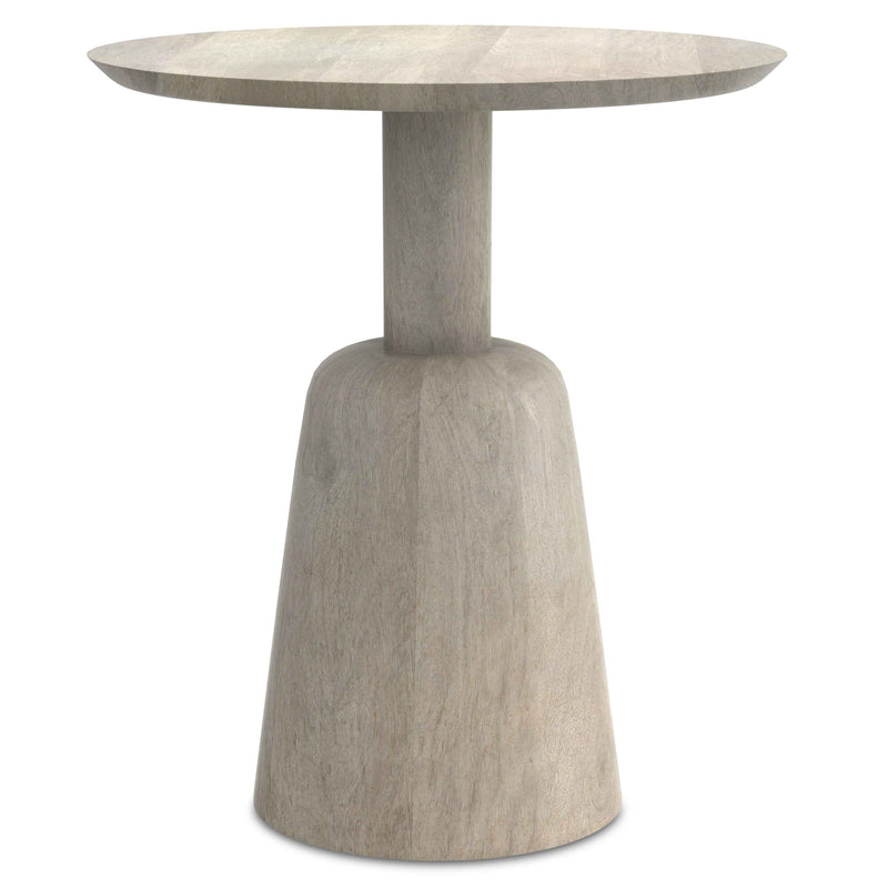 20" White Solid Wood Round End Table