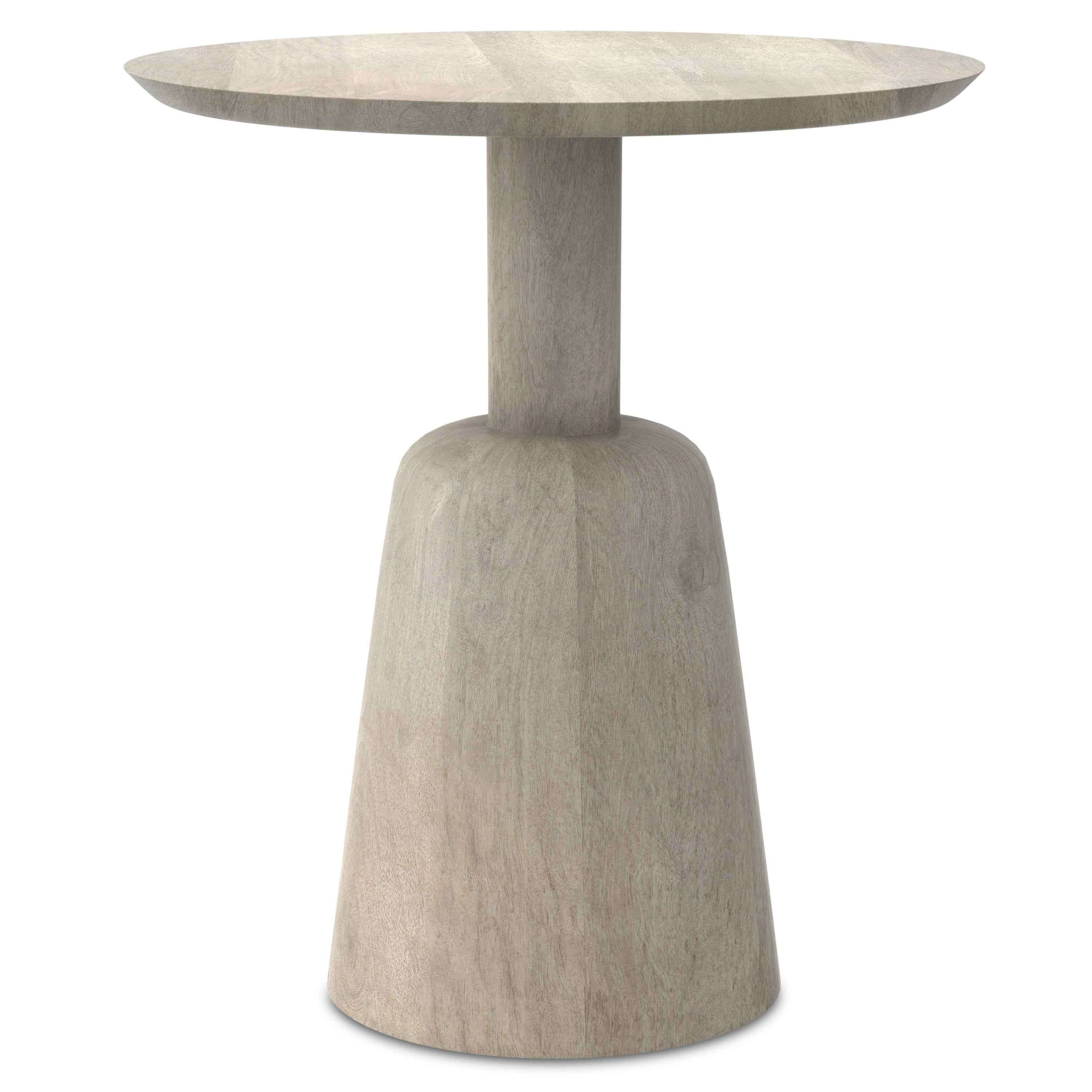 20" White Solid Wood Round End Table