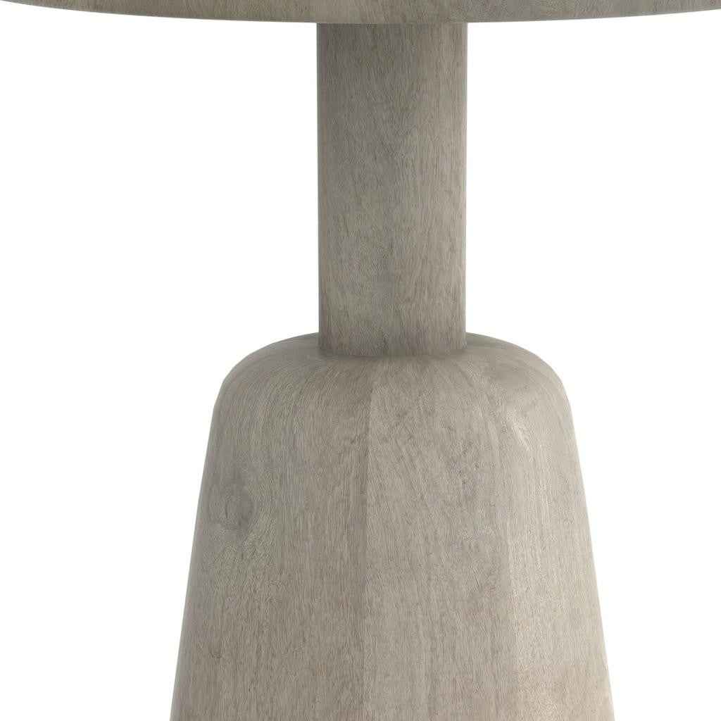 20" White Solid Wood Round End Table