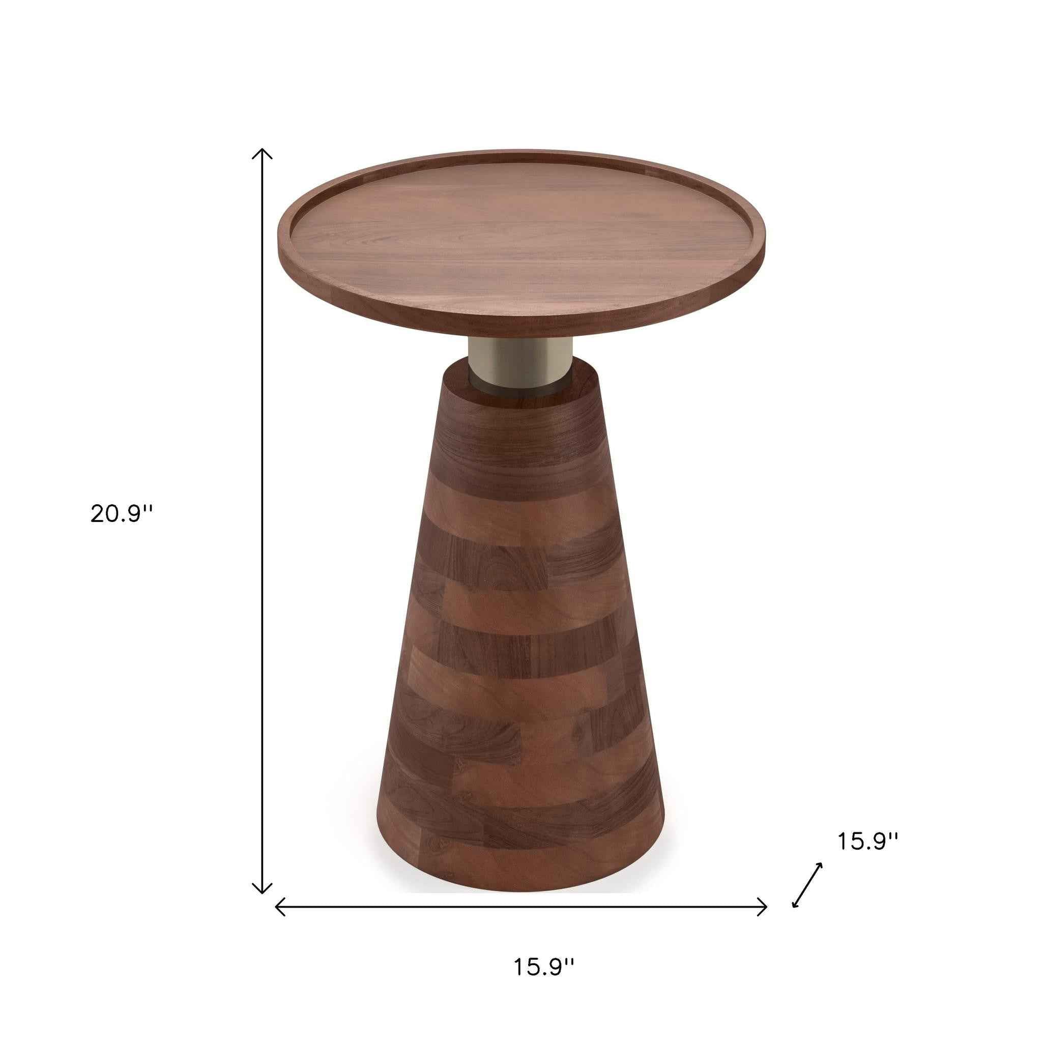 21" Cream Iron Round End Table