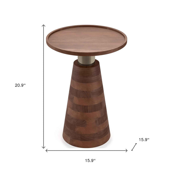 21" Cream Iron Round End Table