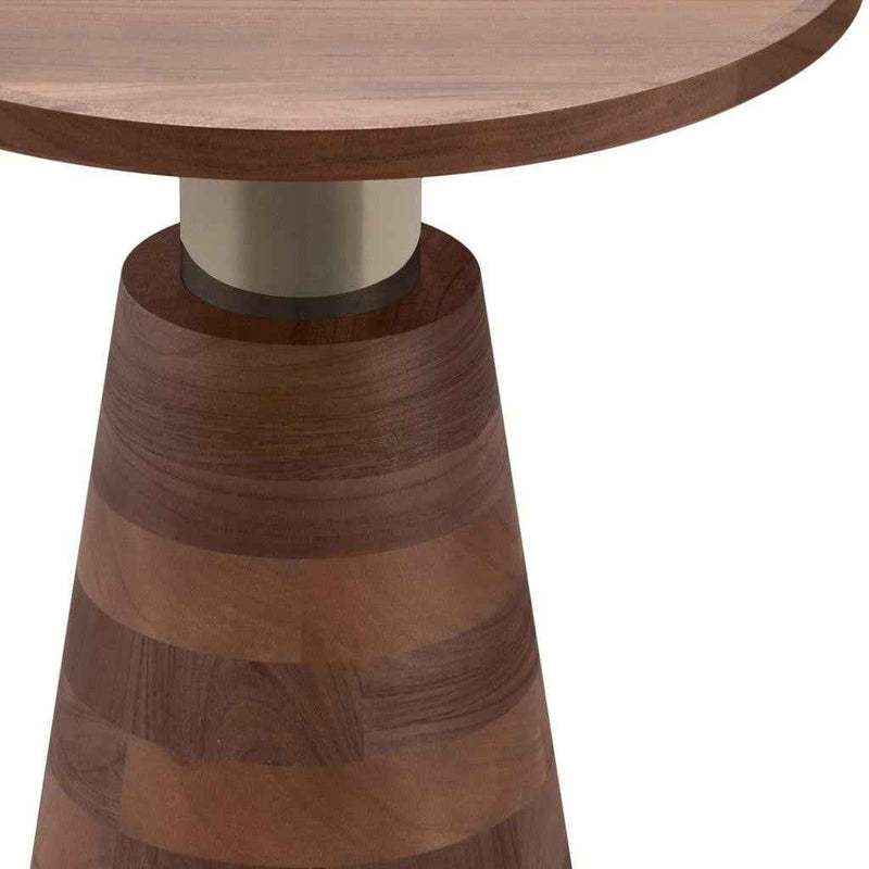 21" Cream Iron Round End Table