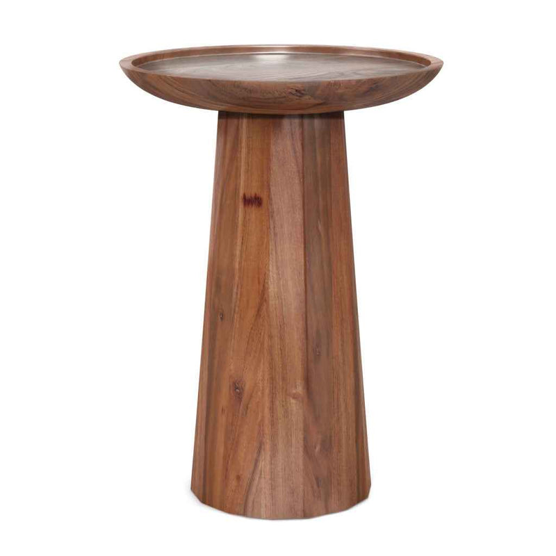 19" Cream Solid Wood Round End Table
