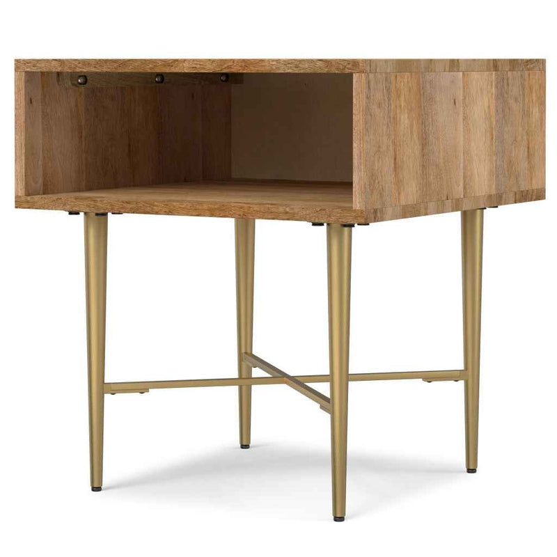 22" Natural Metal Square End Table