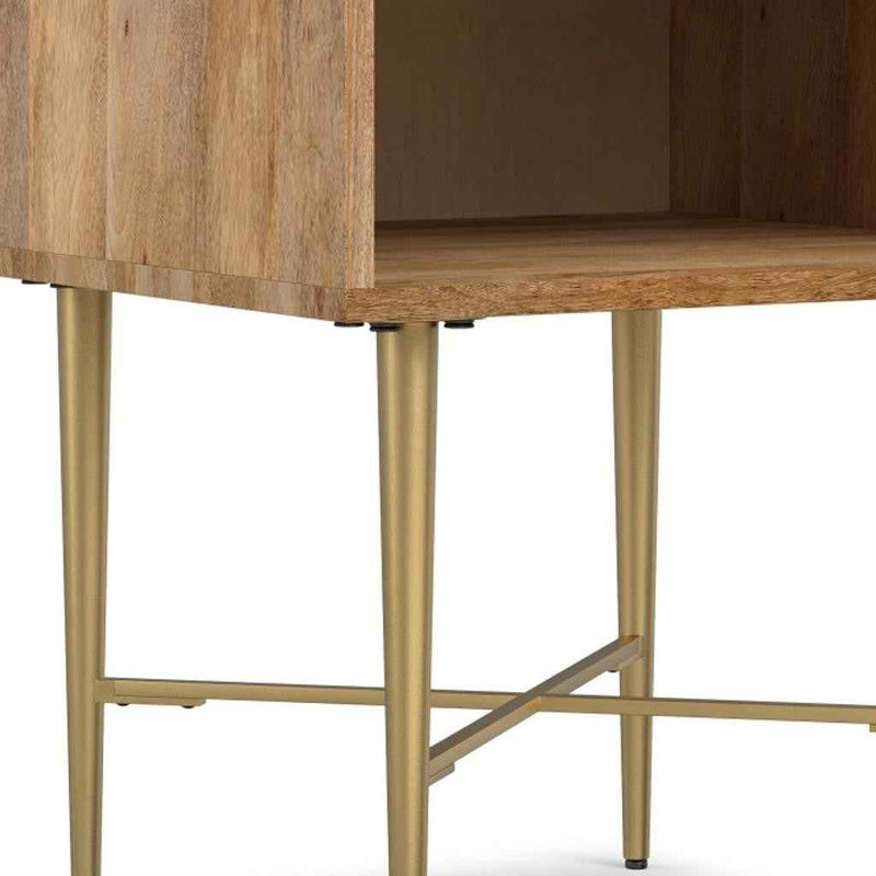 22" Natural Metal Square End Table