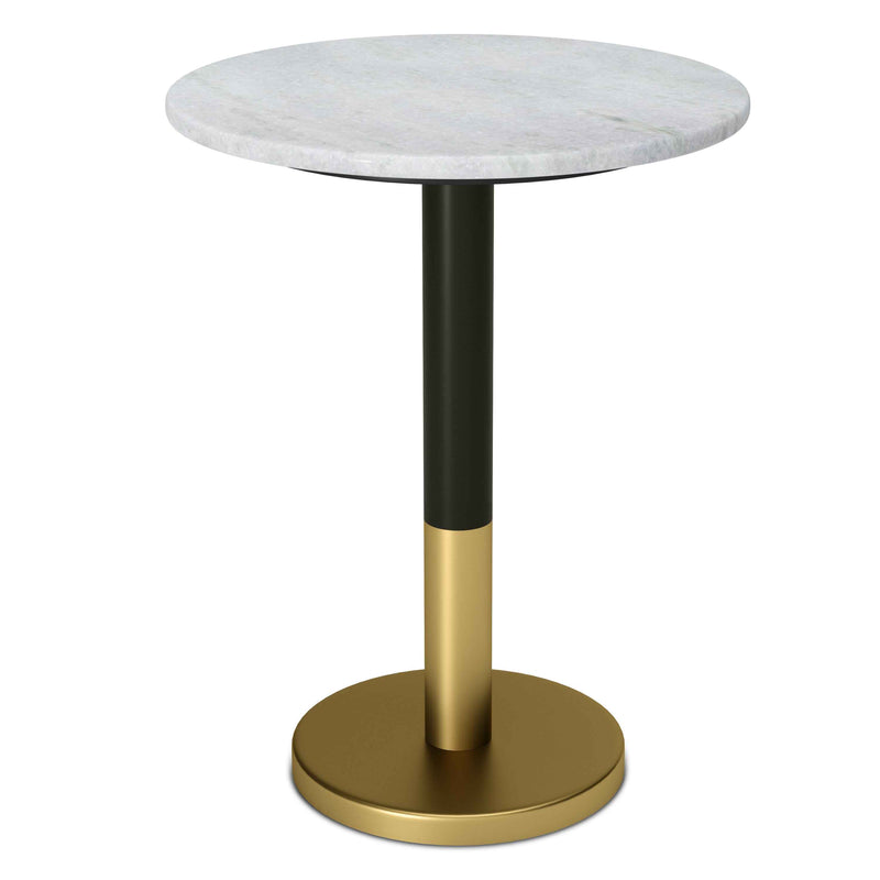 21" White Iron Round End Table