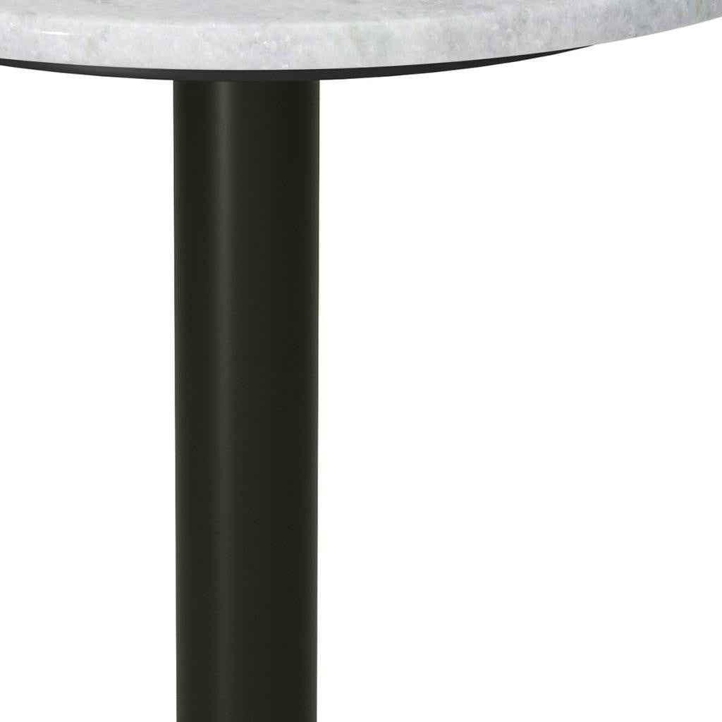 21" White Iron Round End Table