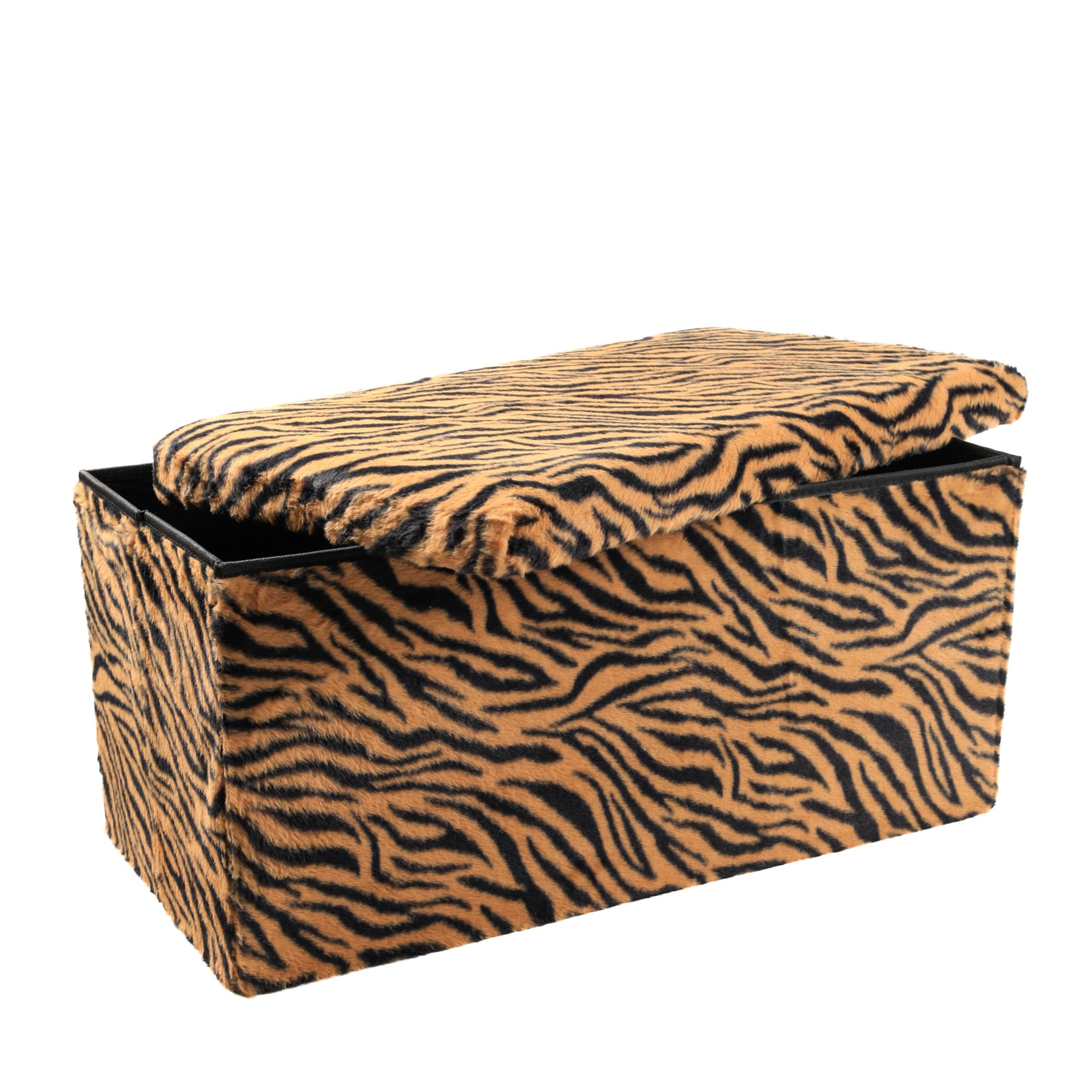 30" Plastic Animal Print Storage Ottoman Default Title
