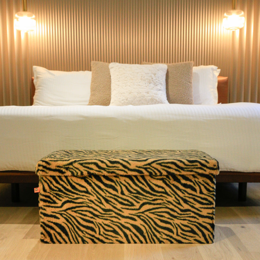 30" Plastic Animal Print Storage Ottoman