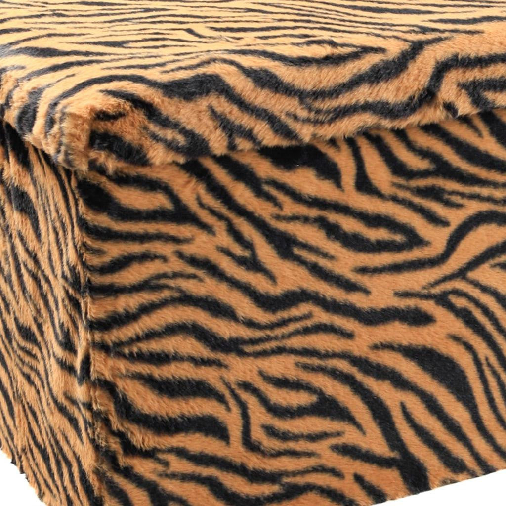 30" Plastic Animal Print Storage Ottoman