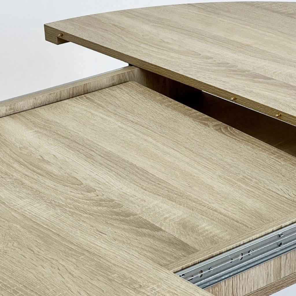 59" Brown and White Wood Oval Cross Legs Coffee Table