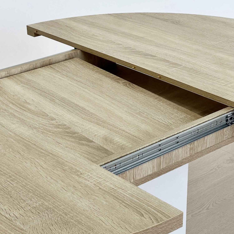 59" Brown and White Wood Oval Cross Legs Coffee Table