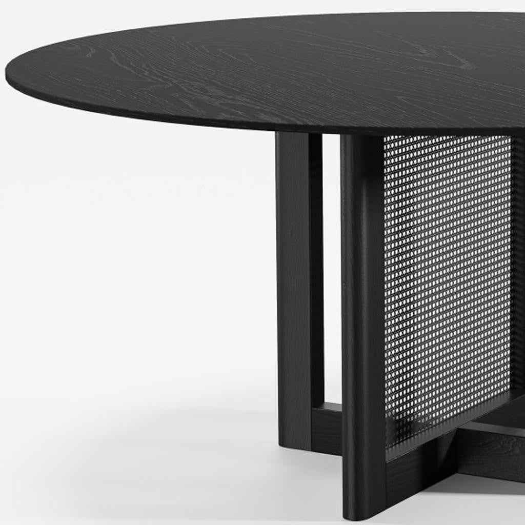 59" Black Solid Wood Rounded Bar Table