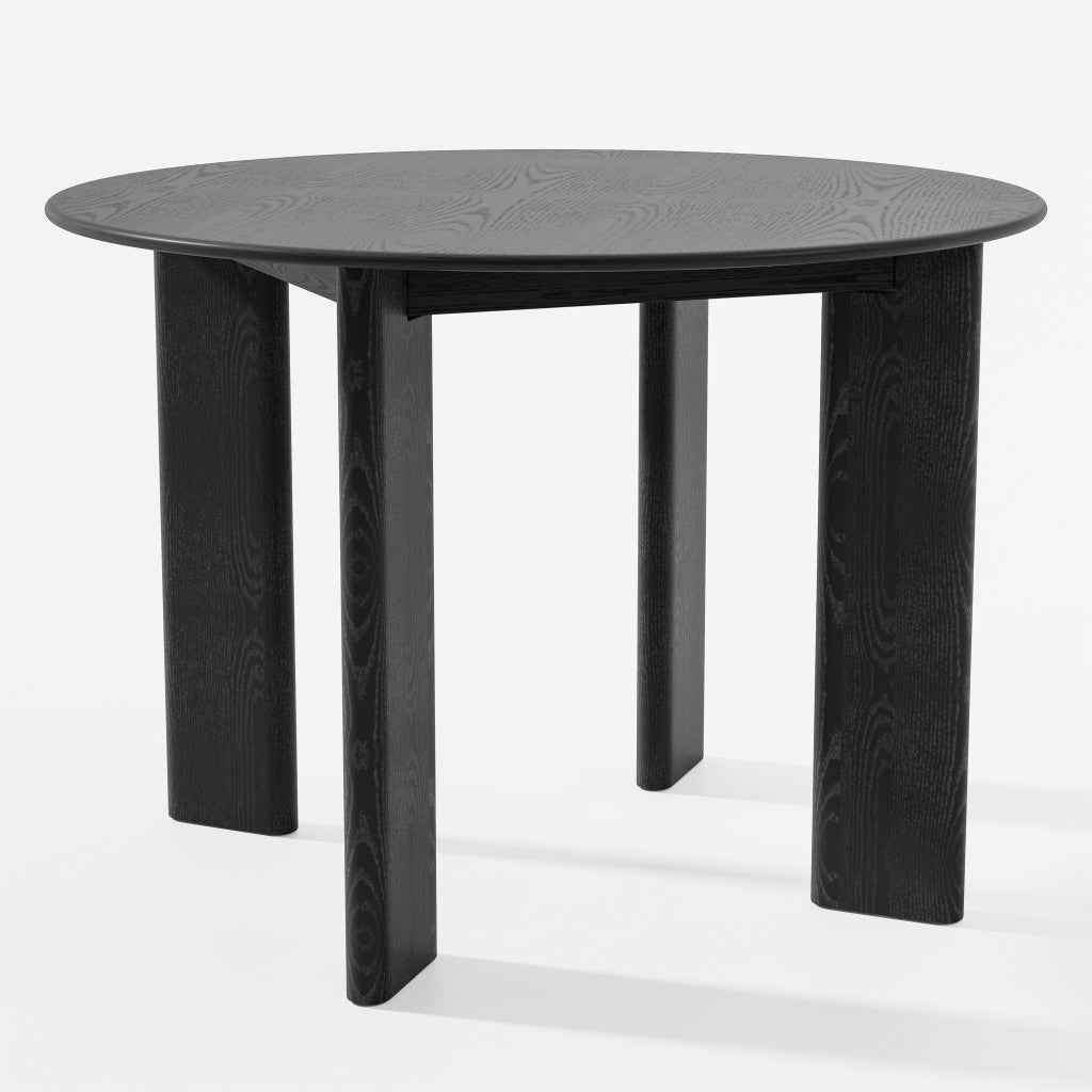 42" Black Solid Wood Rounded Bar Table