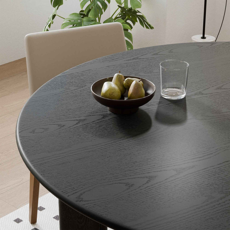 42" Black Solid Wood Rounded Bar Table