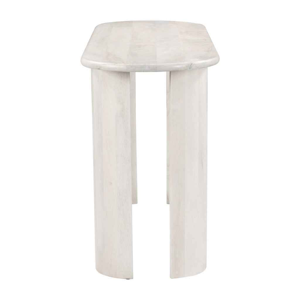58" White Solid Wood Oval Console Table