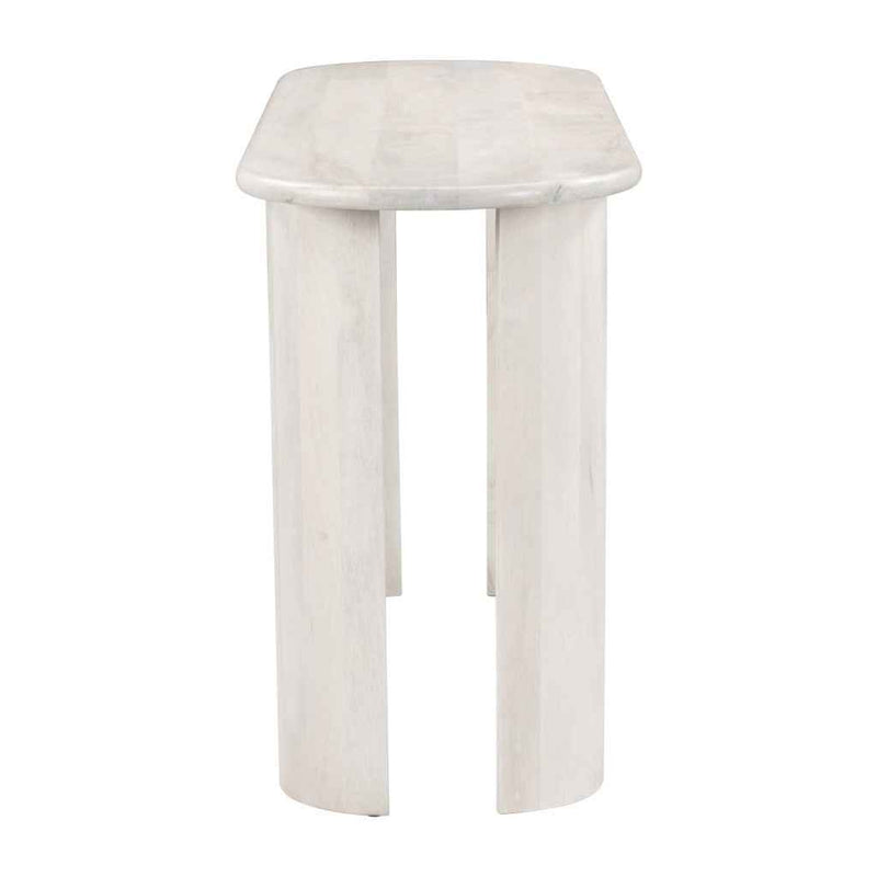 58" White Solid Wood Oval Console Table