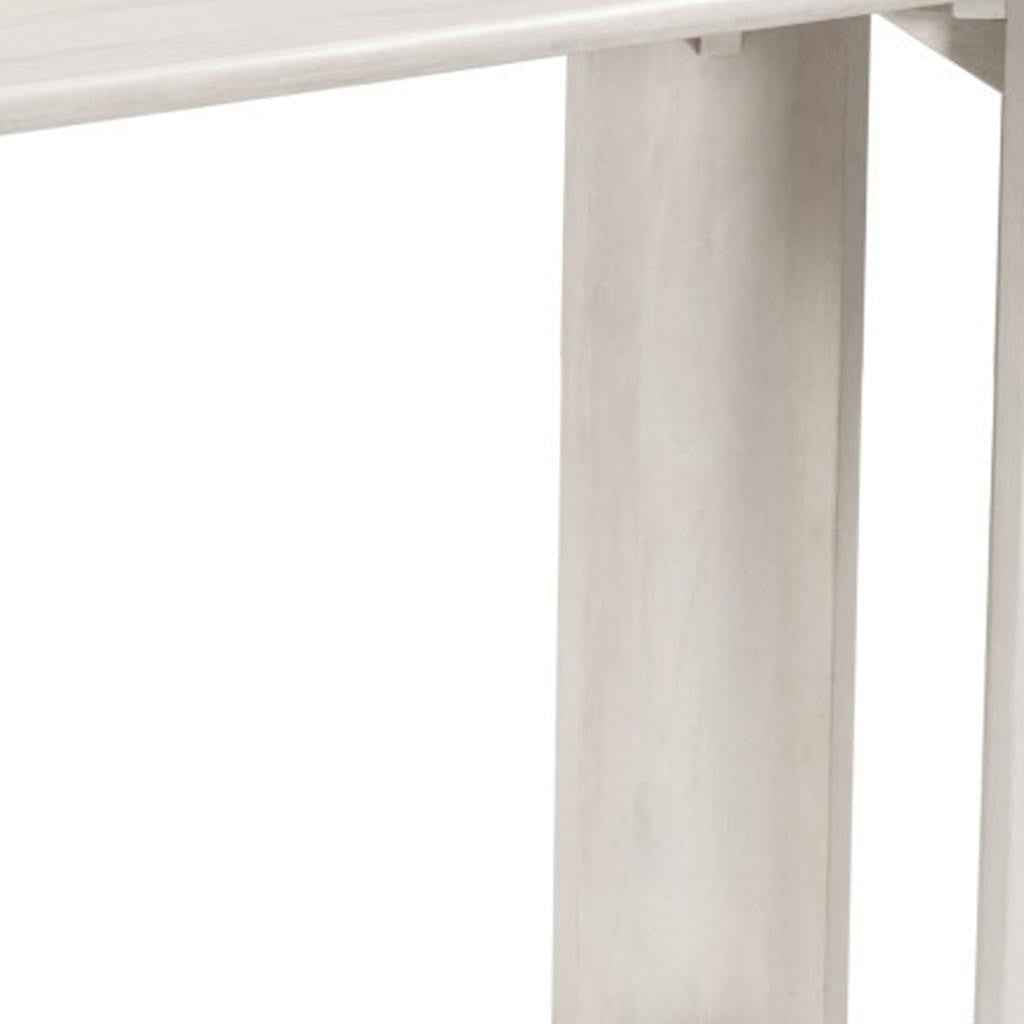58" White Solid Wood Oval Console Table