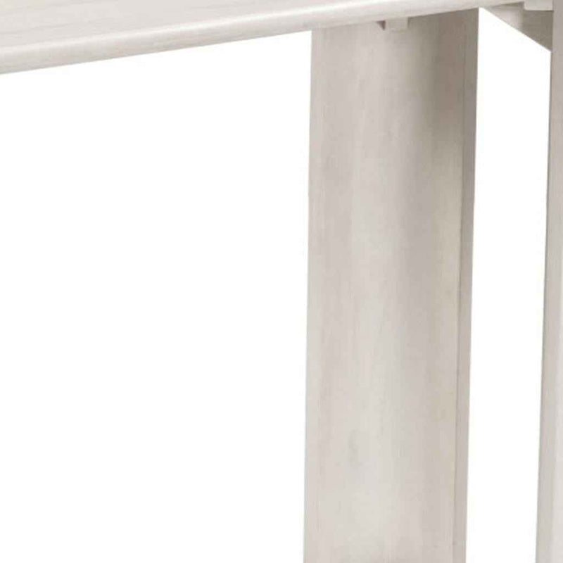 58" White Solid Wood Oval Console Table