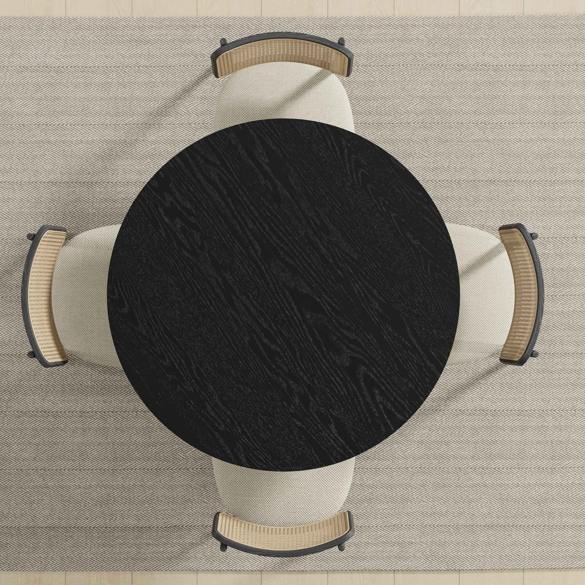 42" Black Solid Wood Rounded Bar Table