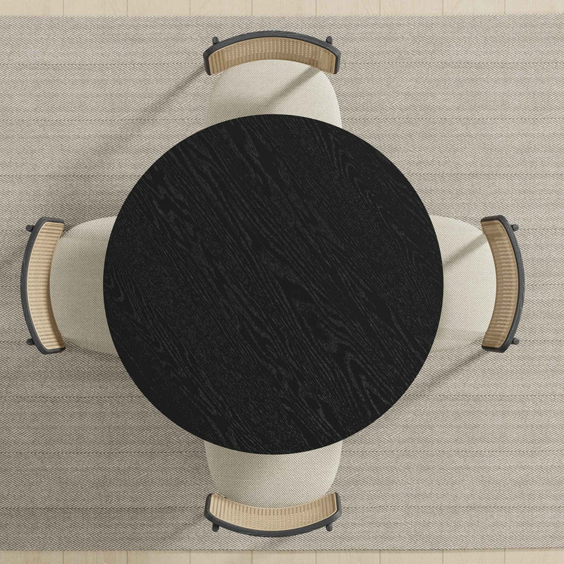 42" Black Solid Wood Rounded Bar Table