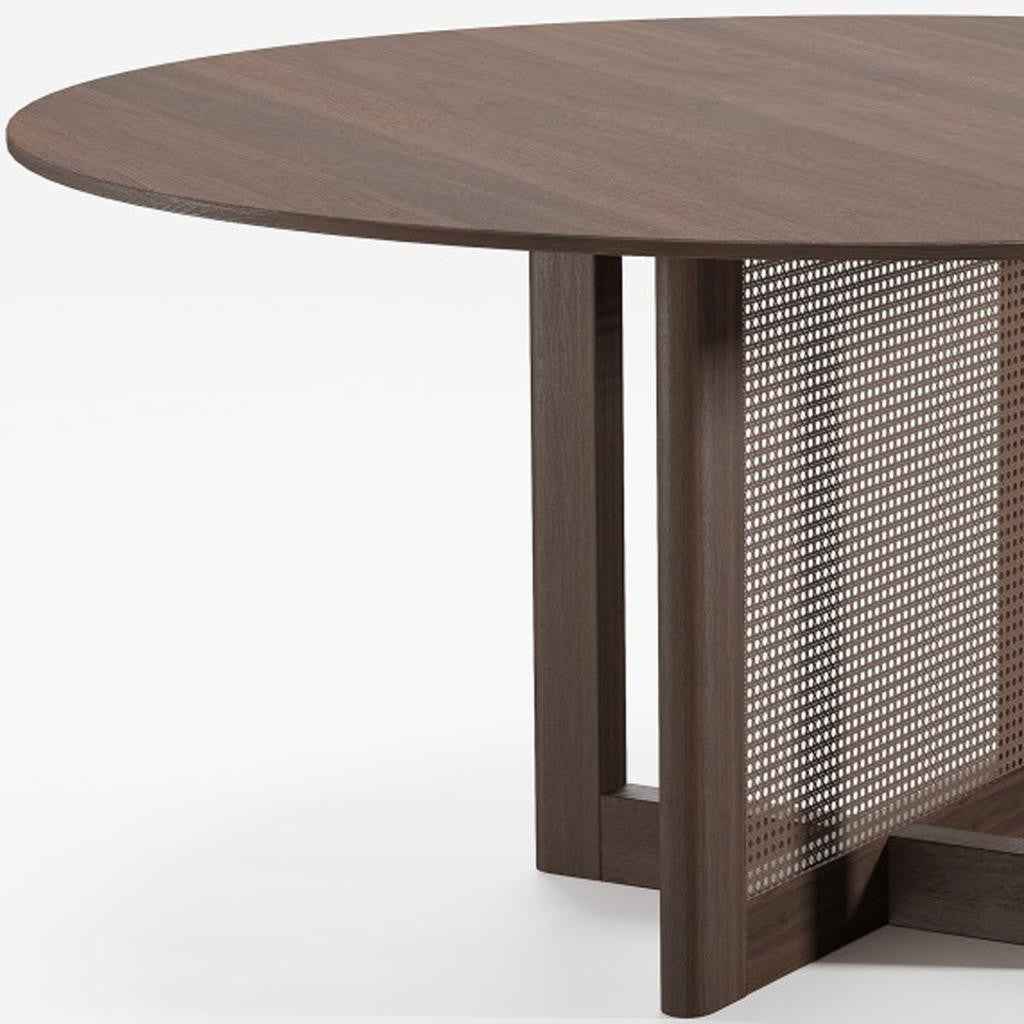 59" Brown Solid Wood Rounded Bar Table