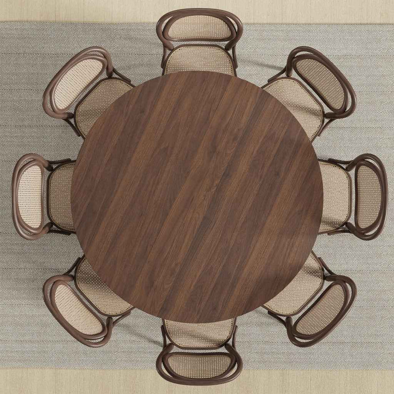 59" Brown Solid Wood Rounded Bar Table