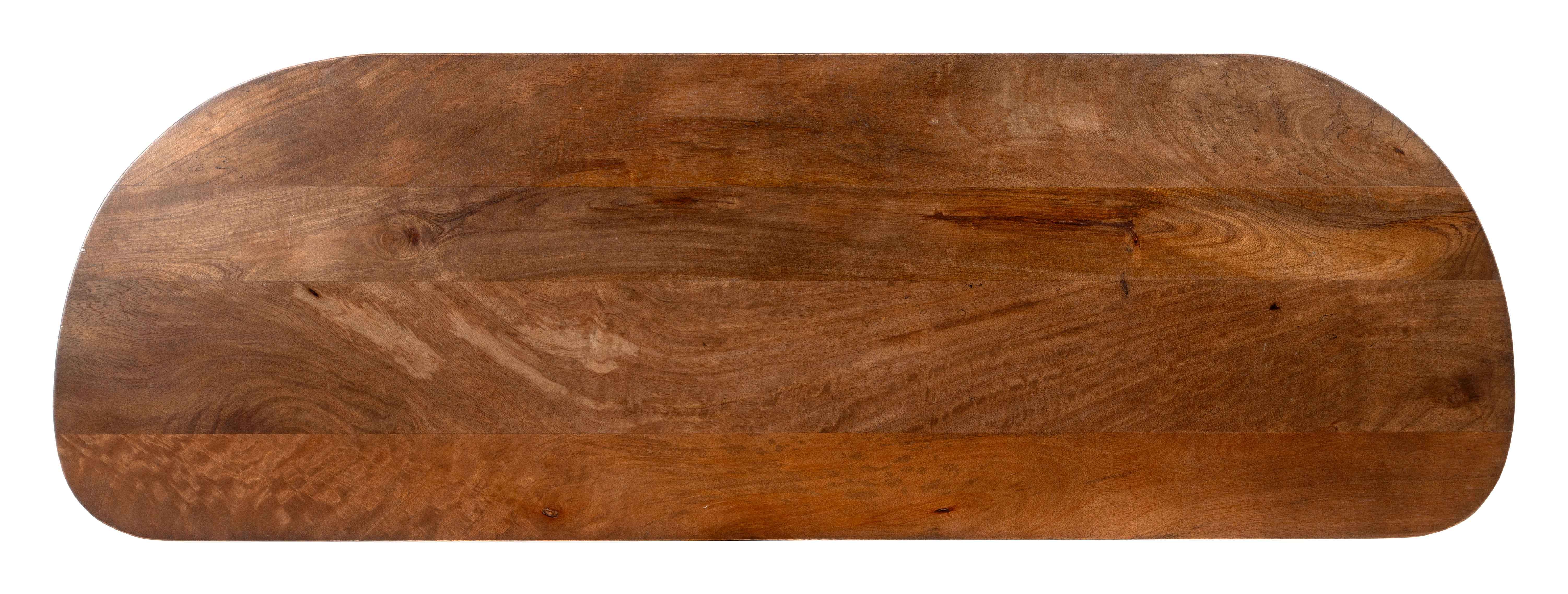 48" Brown Solid Wood Half Circle Console Table