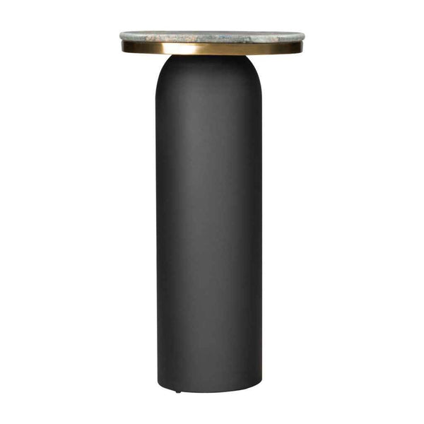 43" Black and Gold Genuine Marble and Steel Double Pedestal Console Table Default Title