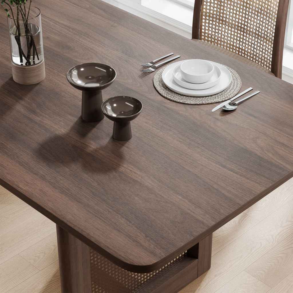 33" Brown Solid Wood Rectangular Bar Table