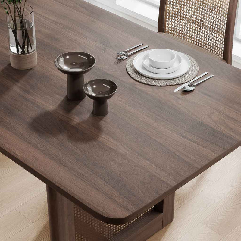 33" Brown Solid Wood Rectangular Bar Table