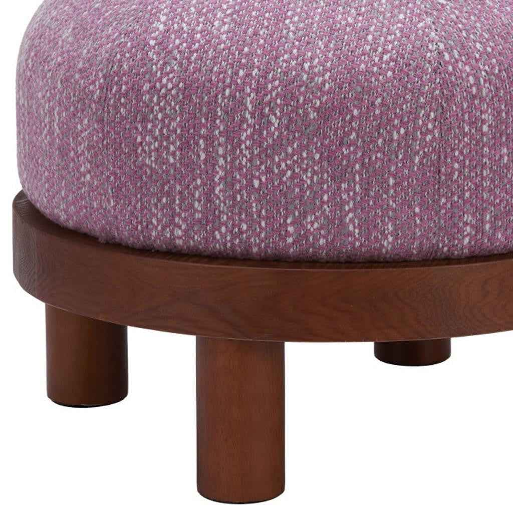 23" Brown Fabric Round Ottoman