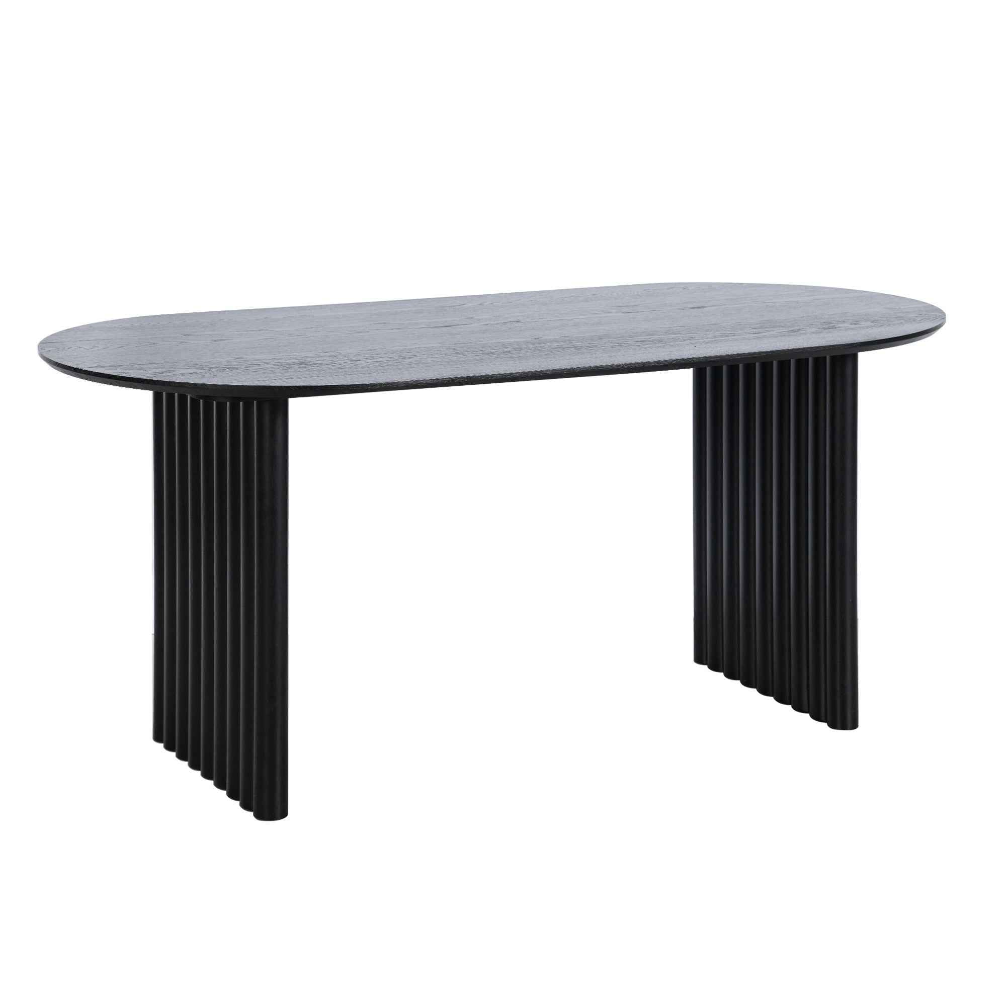 33" Black Solid Wood Oval Bar Table