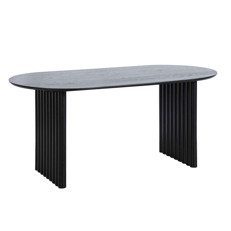 33" Black Solid Wood Oval Bar Table