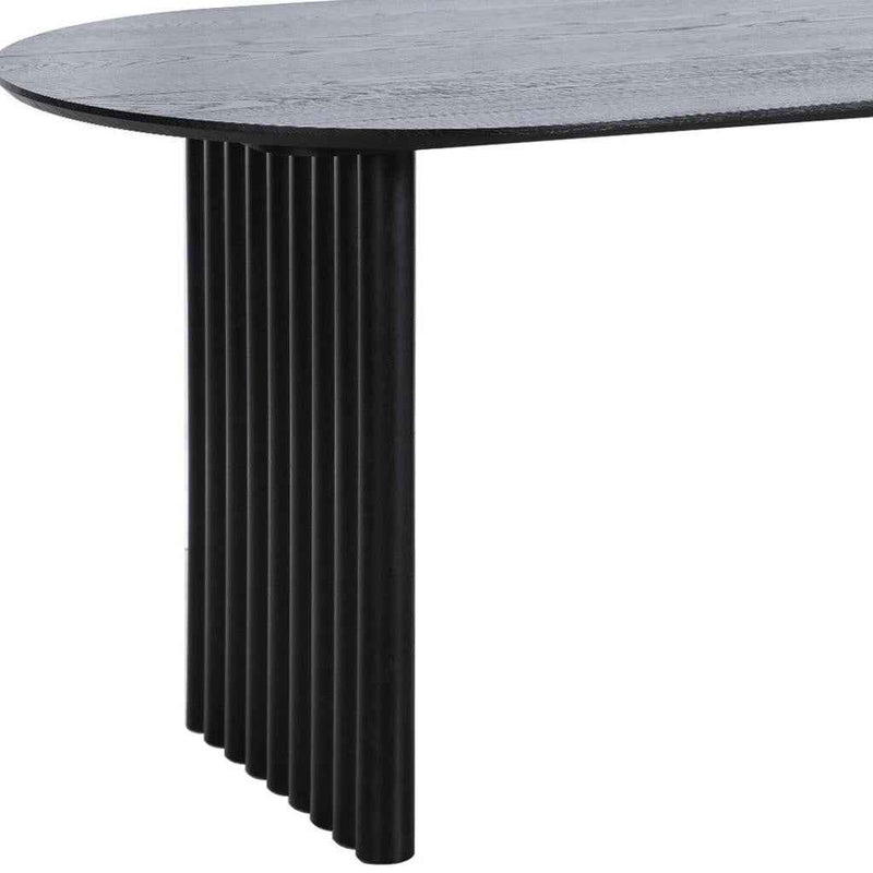 33" Black Solid Wood Oval Bar Table