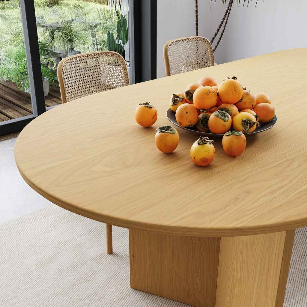 33" Yellow Solid Wood Oval Bar Table