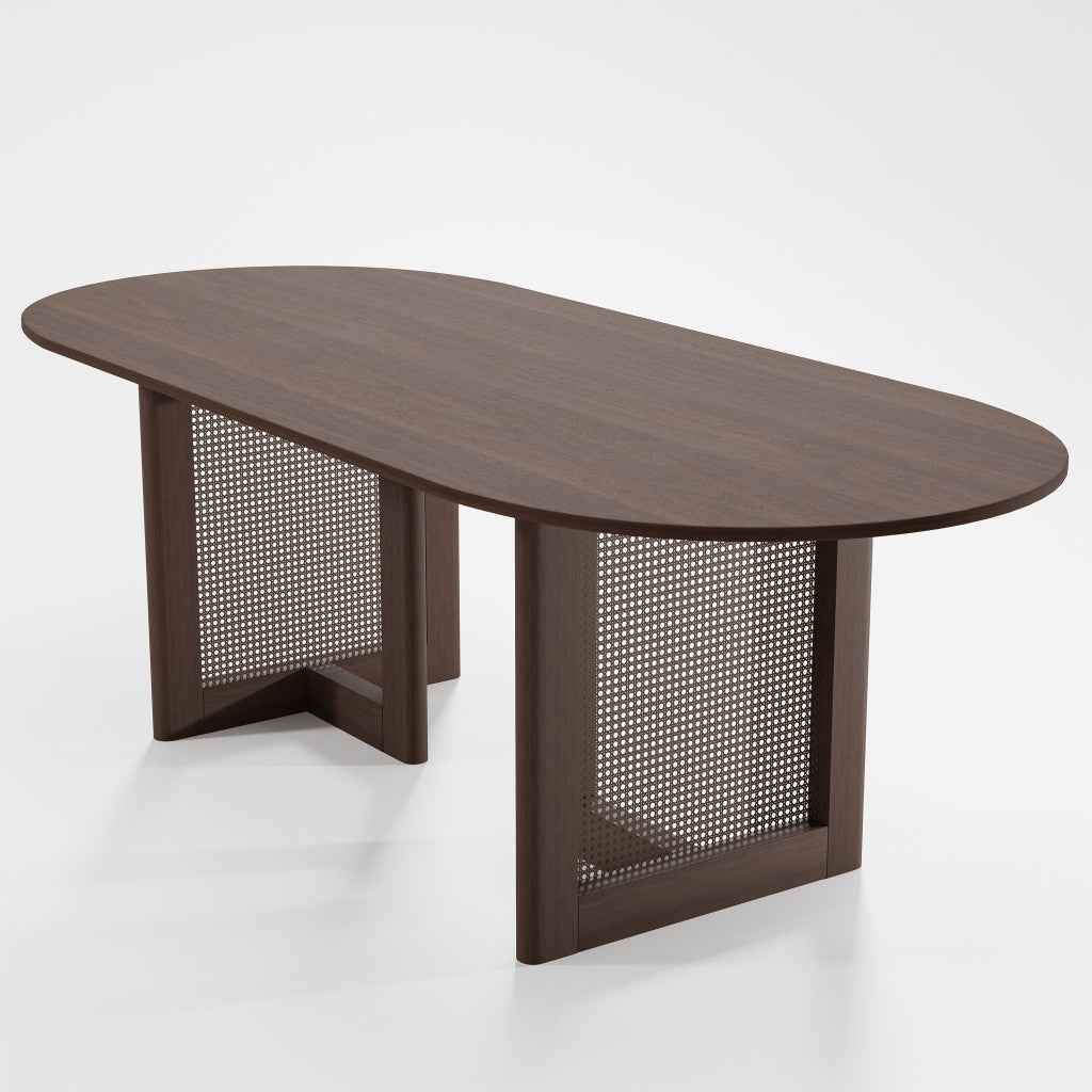 33" Brown Solid Wood Oval Bar Table