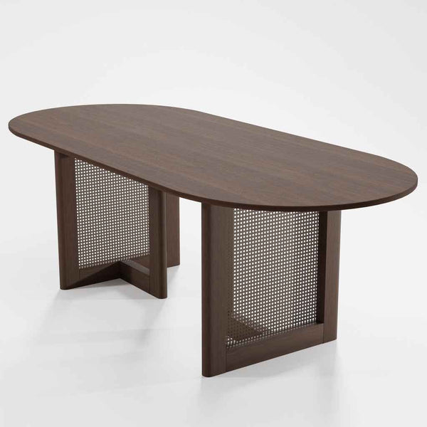 33" Brown Solid Wood Oval Bar Table