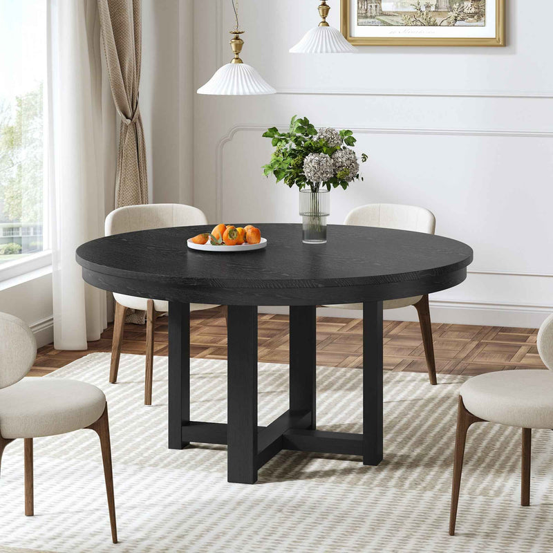 45" Black Solid Wood Rounded Bar Table