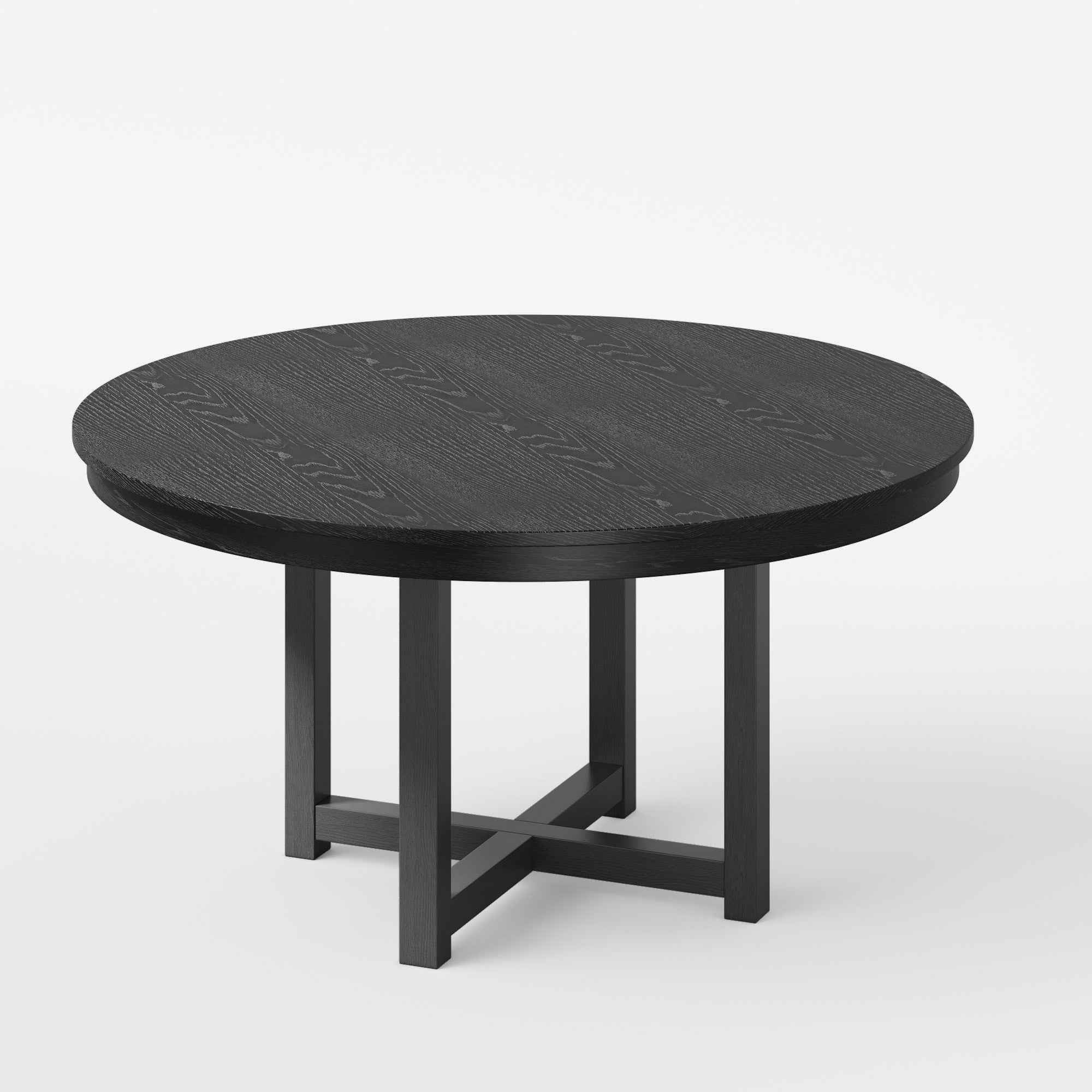 45" Black Solid Wood Rounded Bar Table