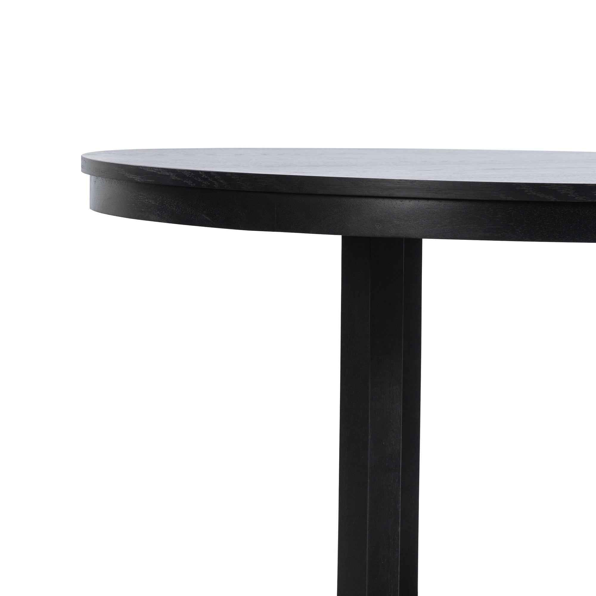 45" Black Solid Wood Rounded Bar Table