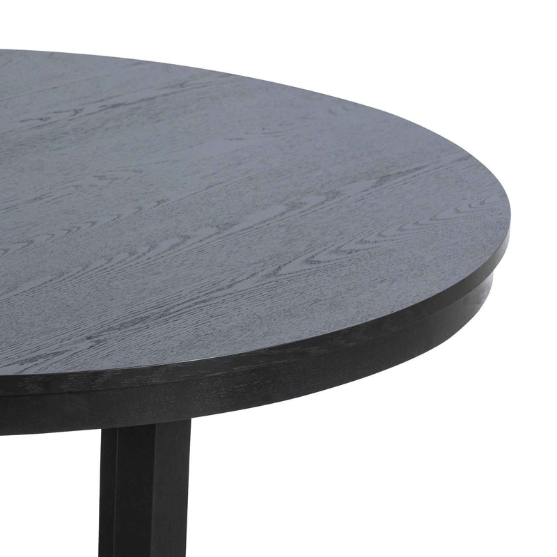 45" Black Solid Wood Rounded Bar Table